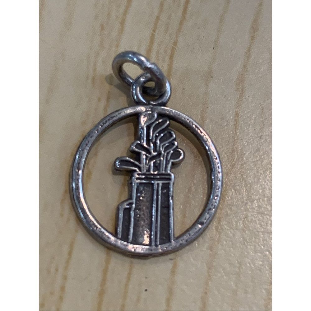 .925 Golf Clubs Cutout Sterling Silver Jewelry Charm #golf